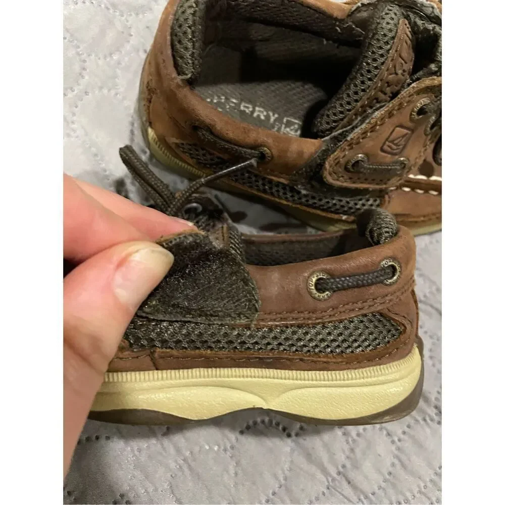 Sperry Baby Little Boy Brown Shoes 6.5